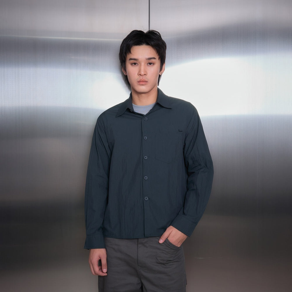 Utility Pocket Black Shirt