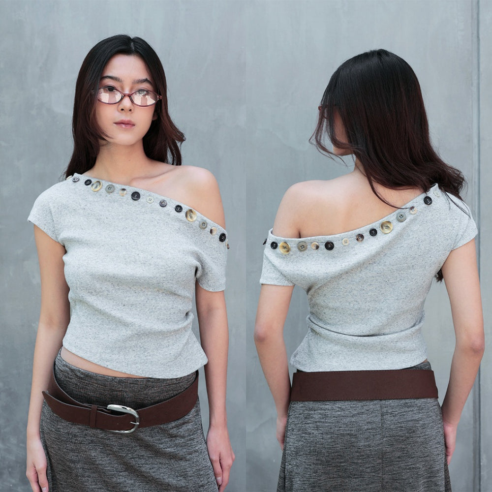Garcon Random buttons Off shoulder