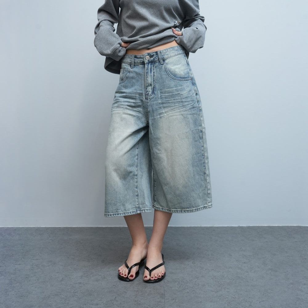 Garcon fade blue denim jorts
