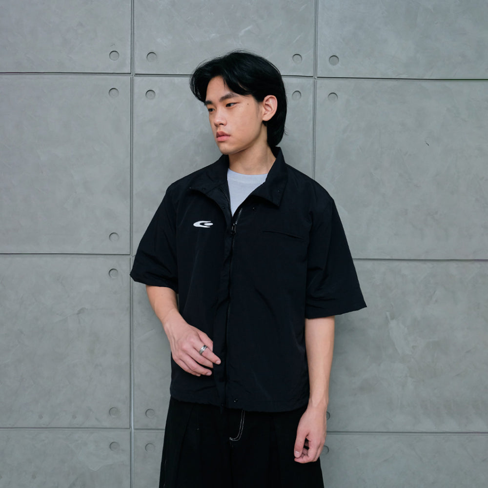 Black nylon short shirt