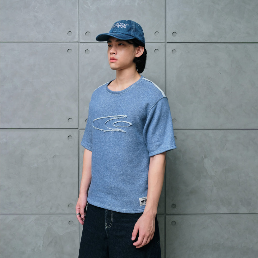 Garcon front patch blue tee — 2