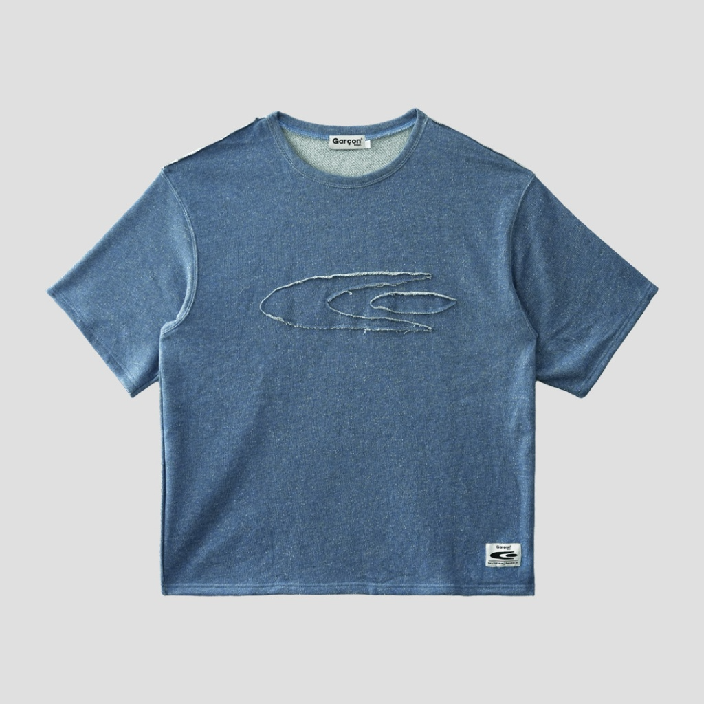 Garcon front patch blue tee — 6