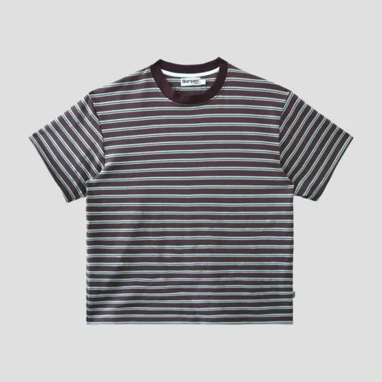 Striped crew neck shirt tape on the back — 10