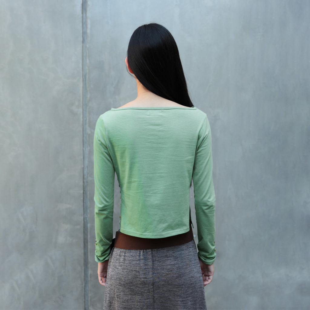 Buttons light green long-sleeved shirt — 4