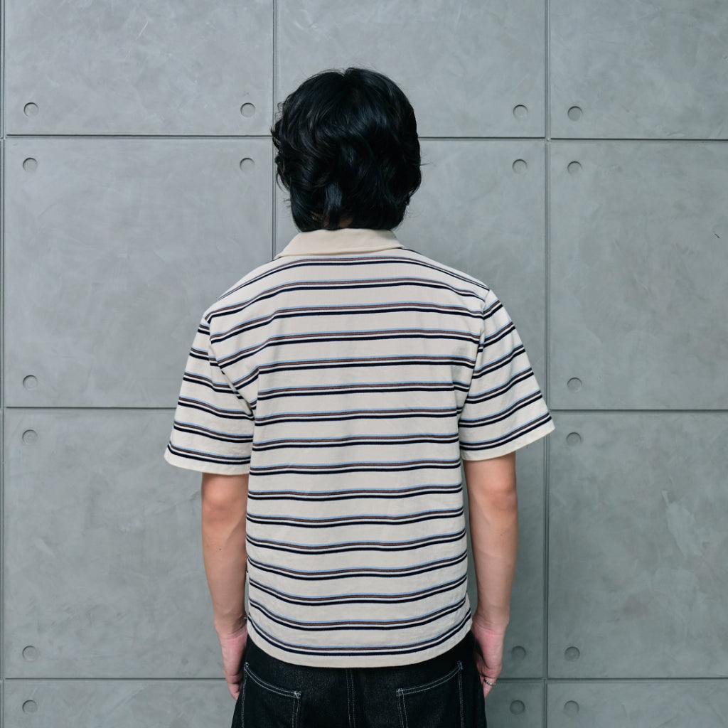 striped short-sleeved polo shirt — 5