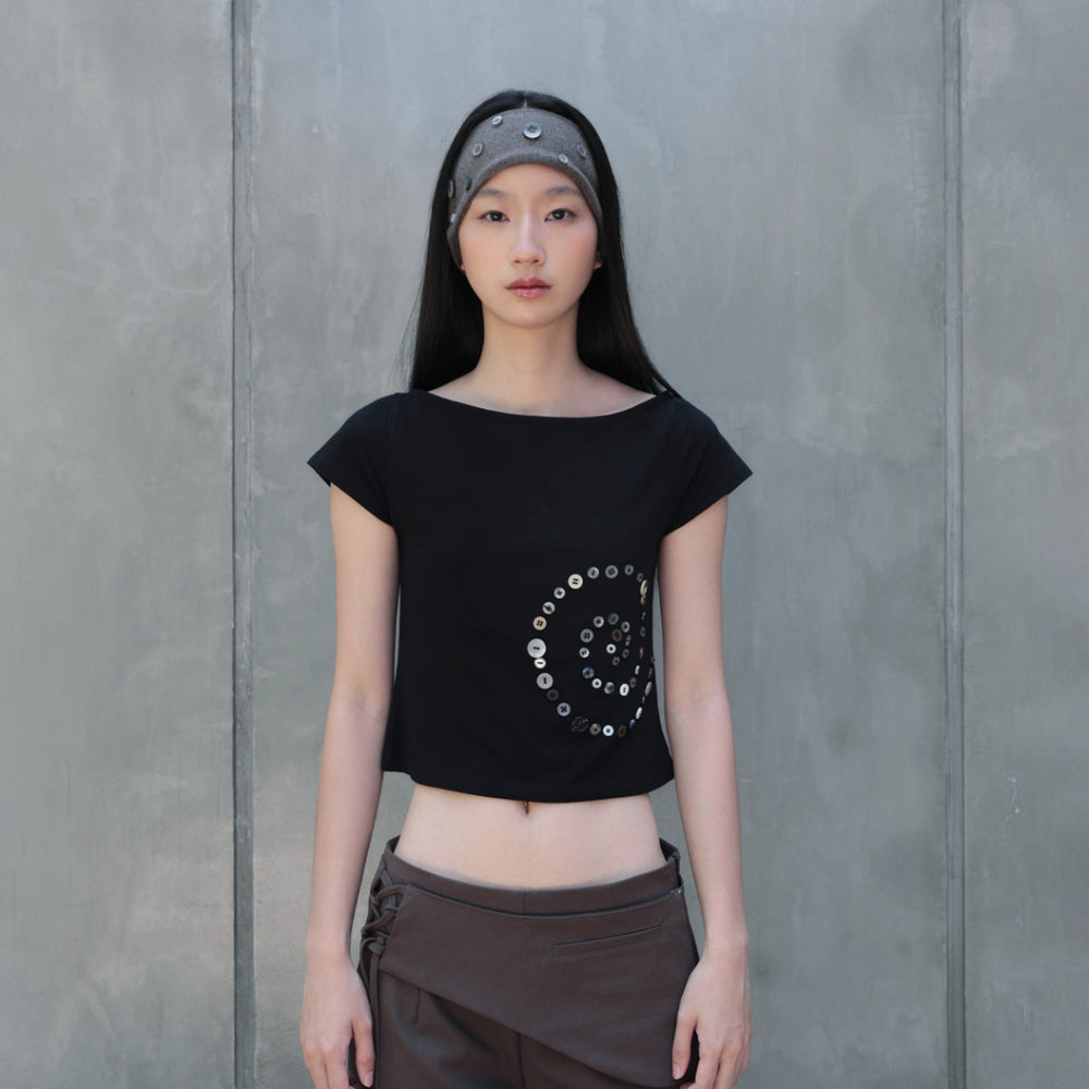 Spiral pattern baby tee