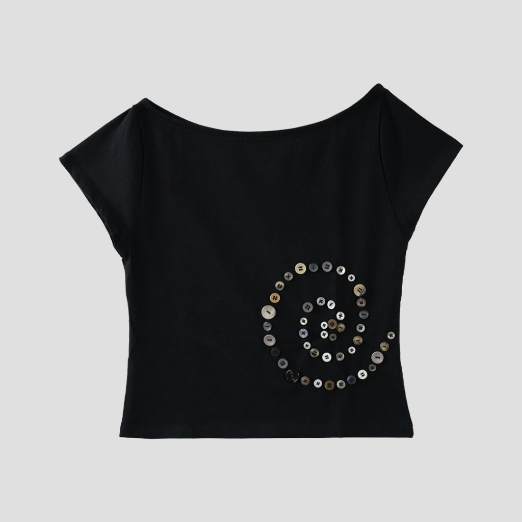 Spiral pattern baby tee — 11