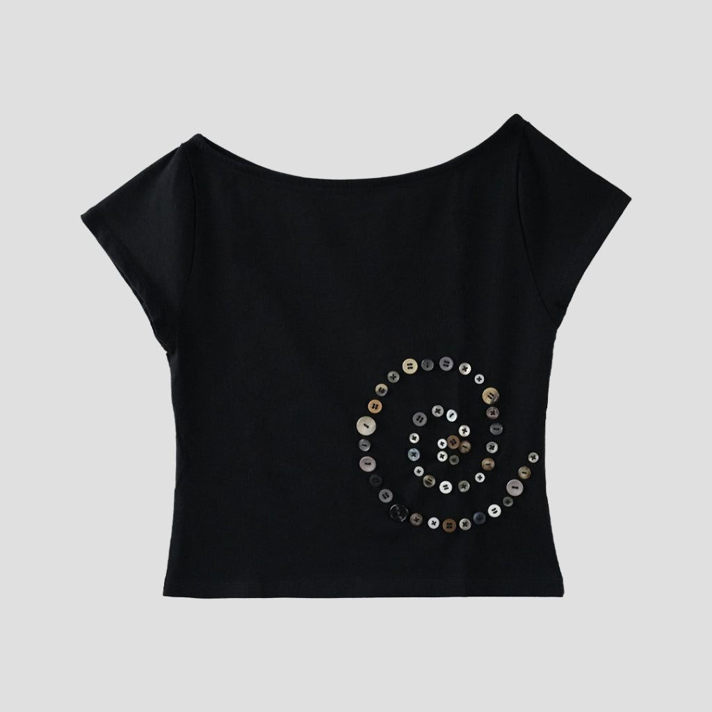 Spiral pattern baby tee — 3