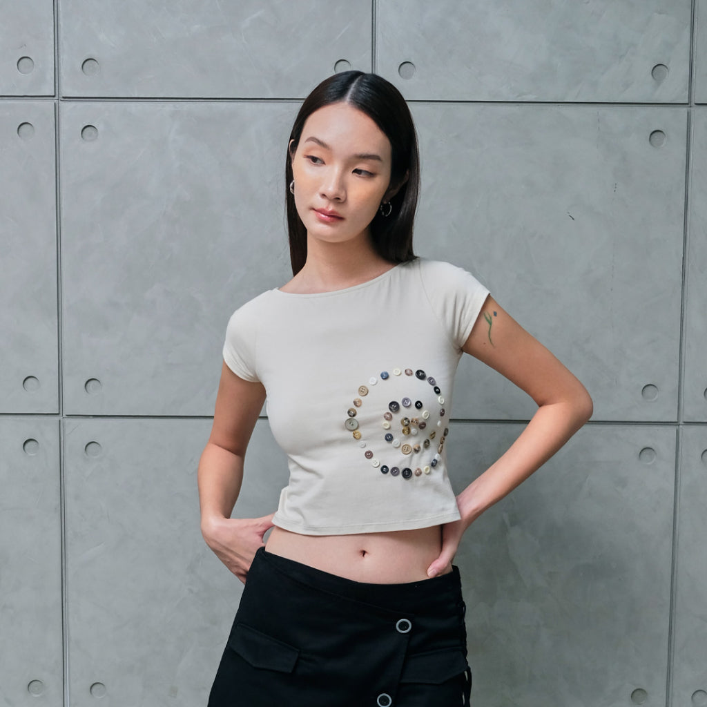 Spiral pattern baby tee — 4