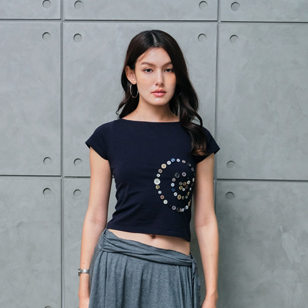 Spiral pattern baby tee — 7