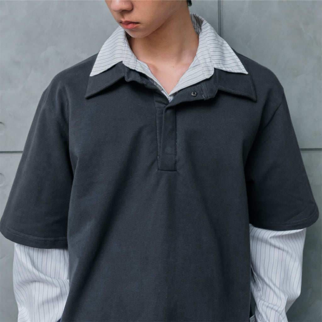 Two layers grey polo shirt — 2