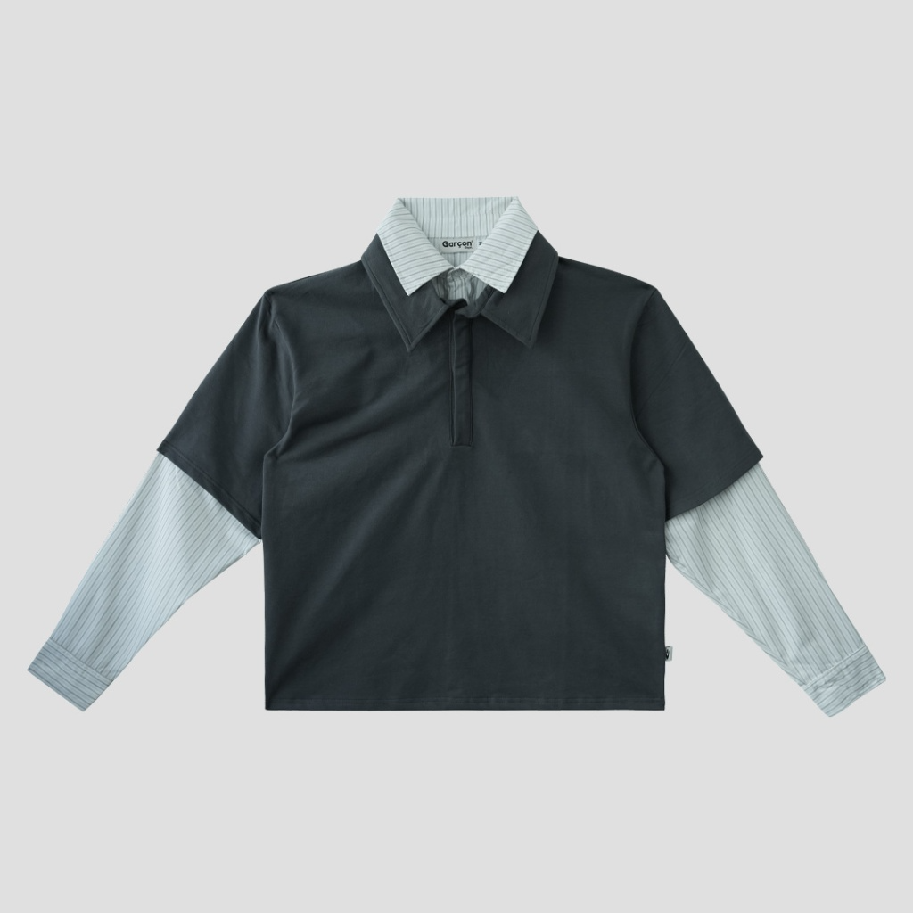 Two layers grey polo shirt — 8