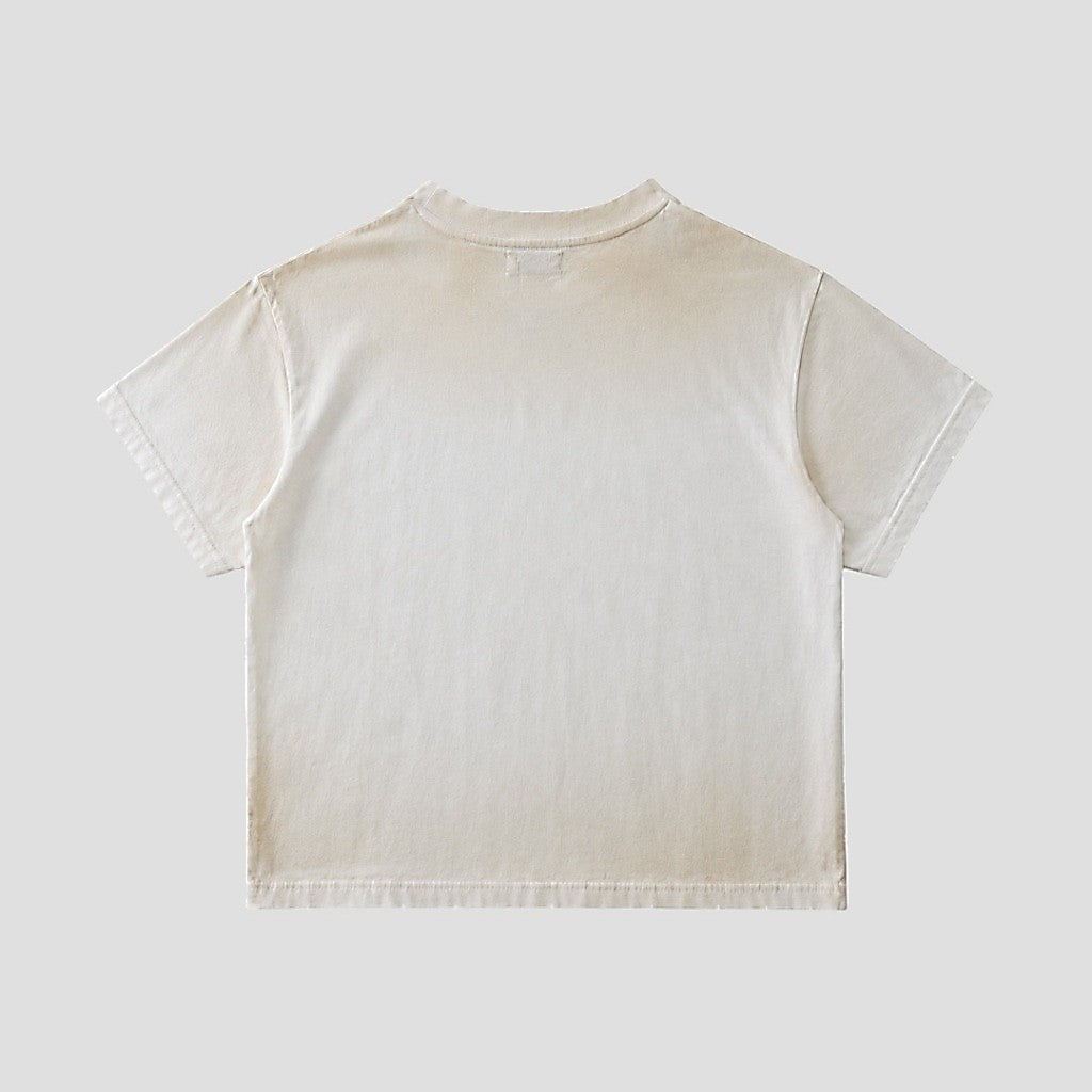 Roughlife dust fade white tee