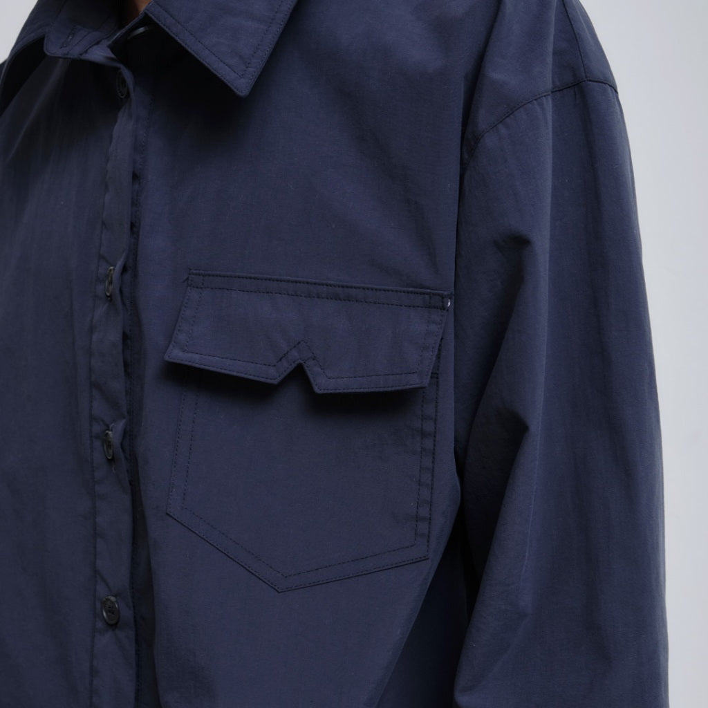 Blue patchwork shirt