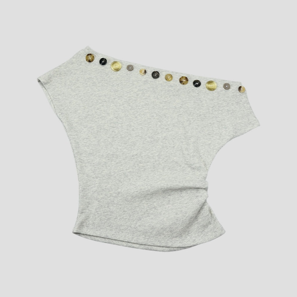 Garcon Random buttons Off shoulder Light Grey / L