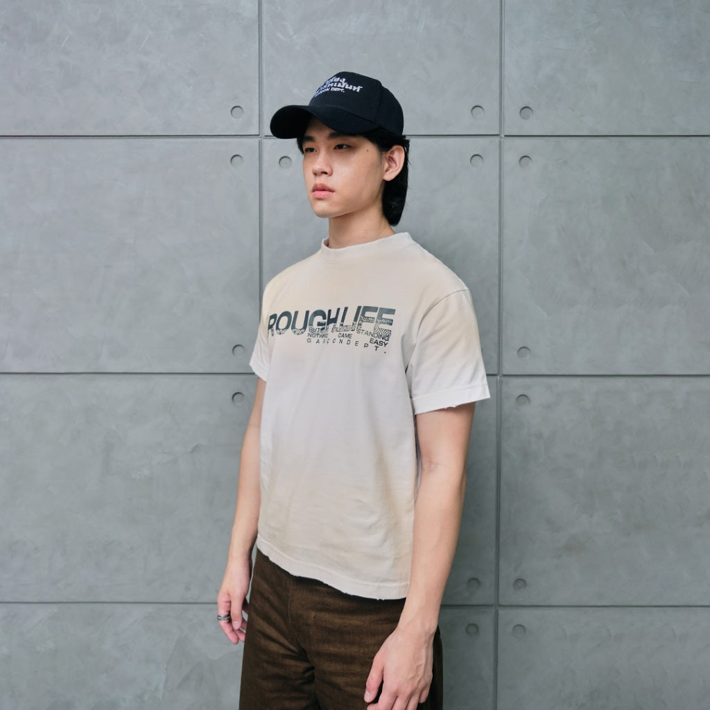 Roughlife dust fade white tee