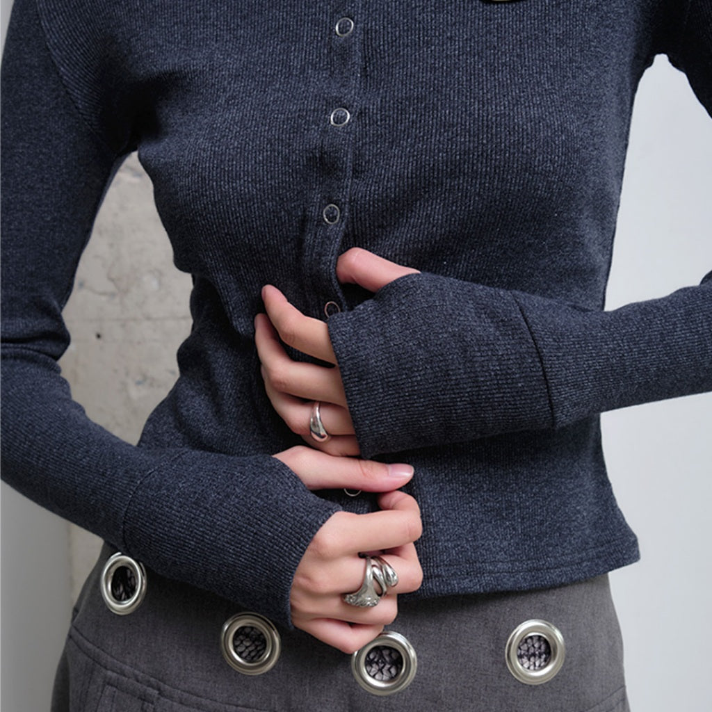 Garcon Slim dark grey ring shirt
