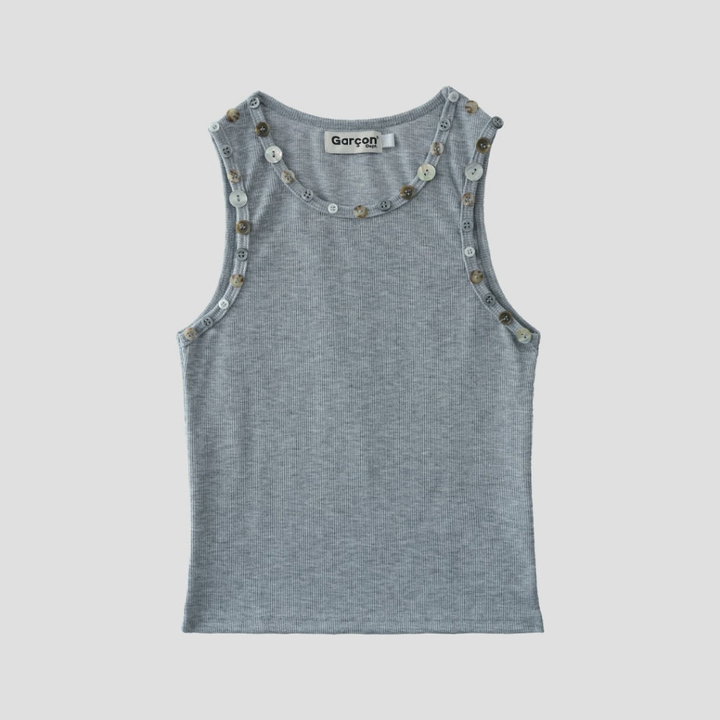 Garcon Random buttons tank top Silver / S