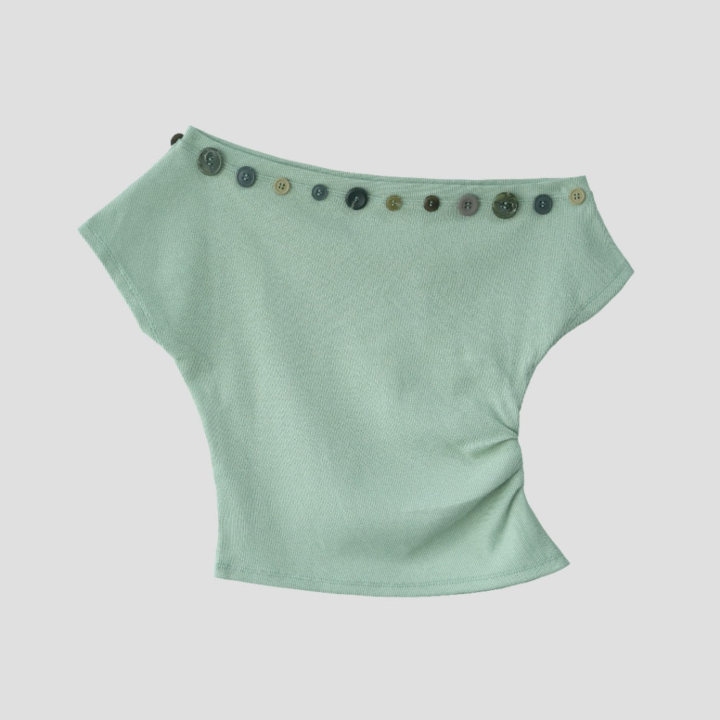 Garcon Random buttons Off shoulder Avocado / S