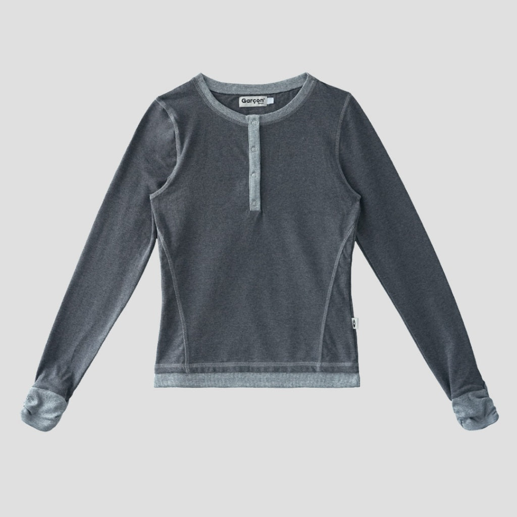 Slim layers black Long sleeve shirt Gey / S