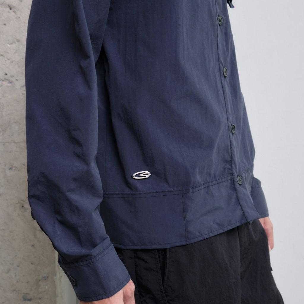 Blue patchwork shirt