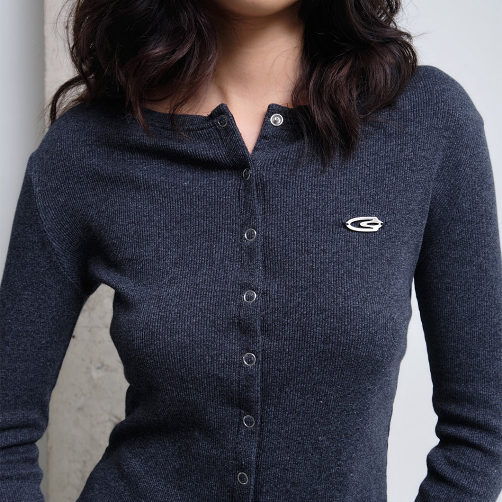 Garcon Slim dark grey ring shirt