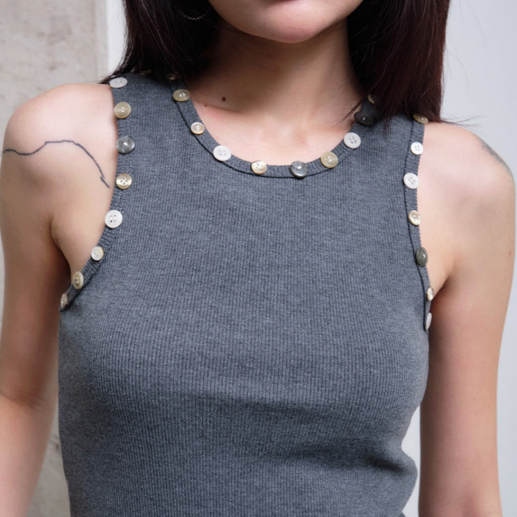 Garcon Random buttons tank top