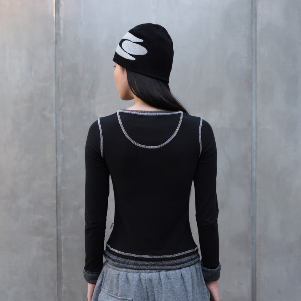 Slim layers black Long sleeve shirt