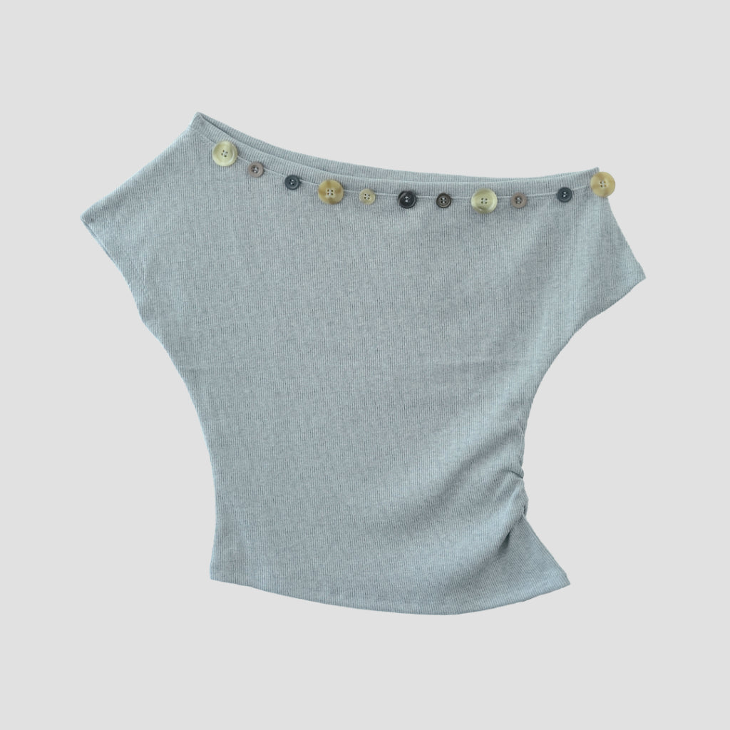 Garcon Random buttons Off shoulder Ash / L