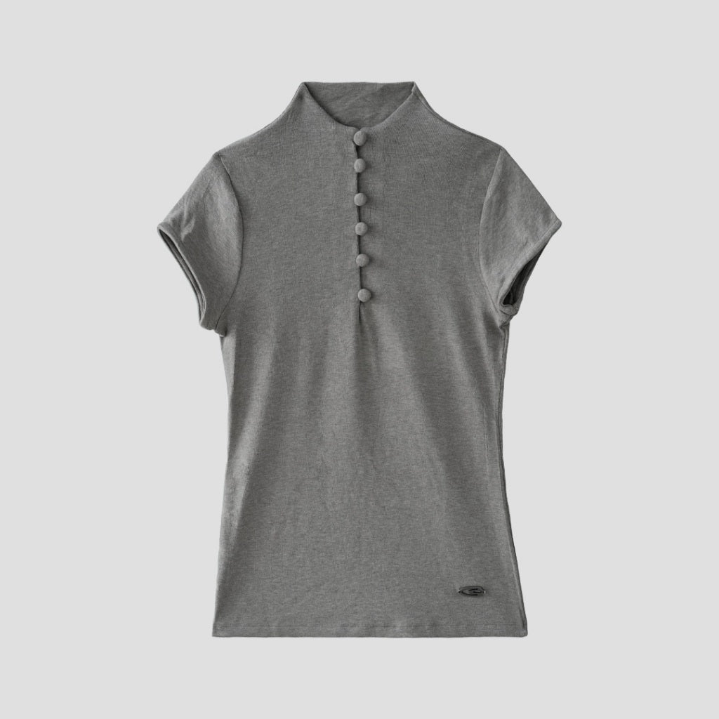 Fitted Frog Button Baby Tee
