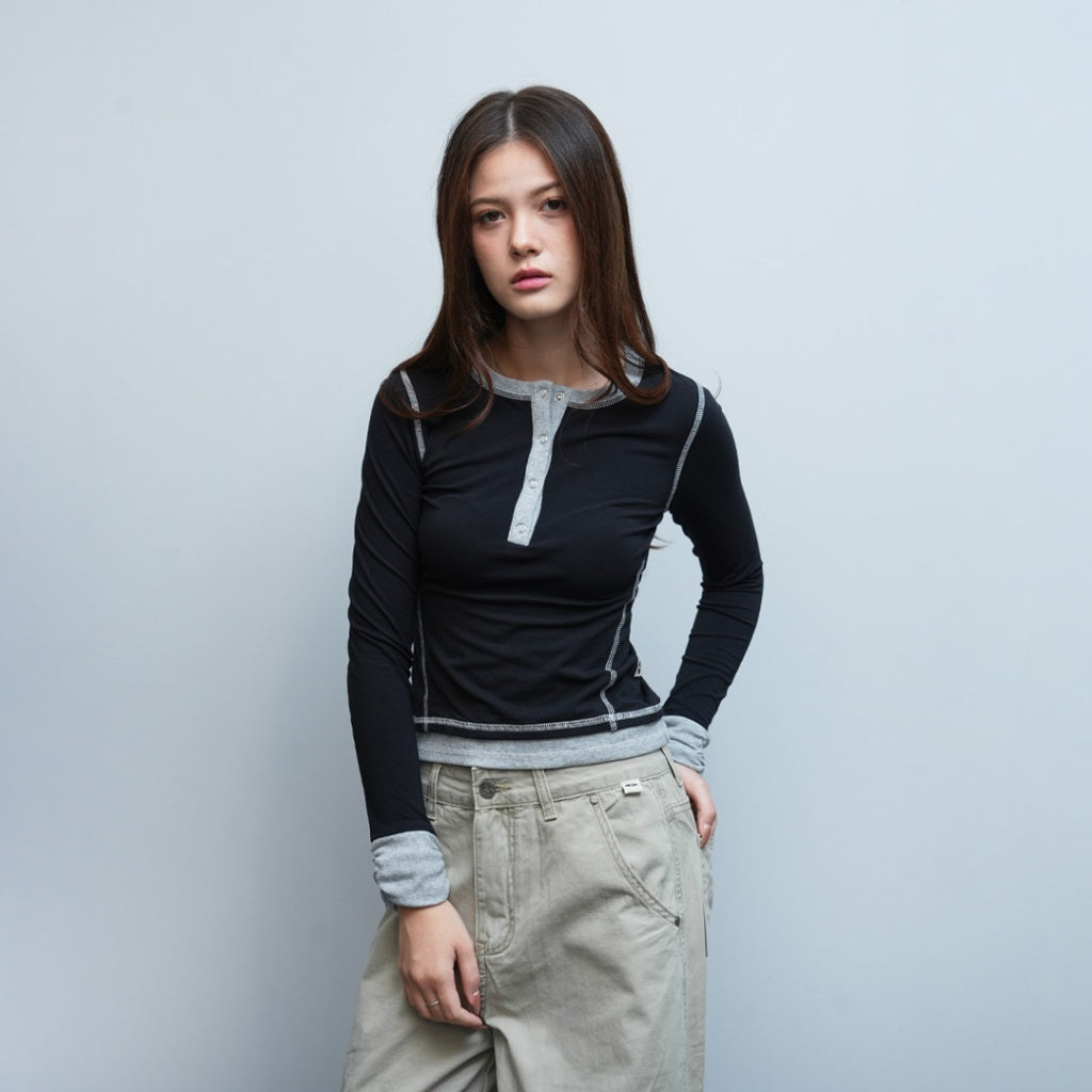Slim layers black Long sleeve shirt