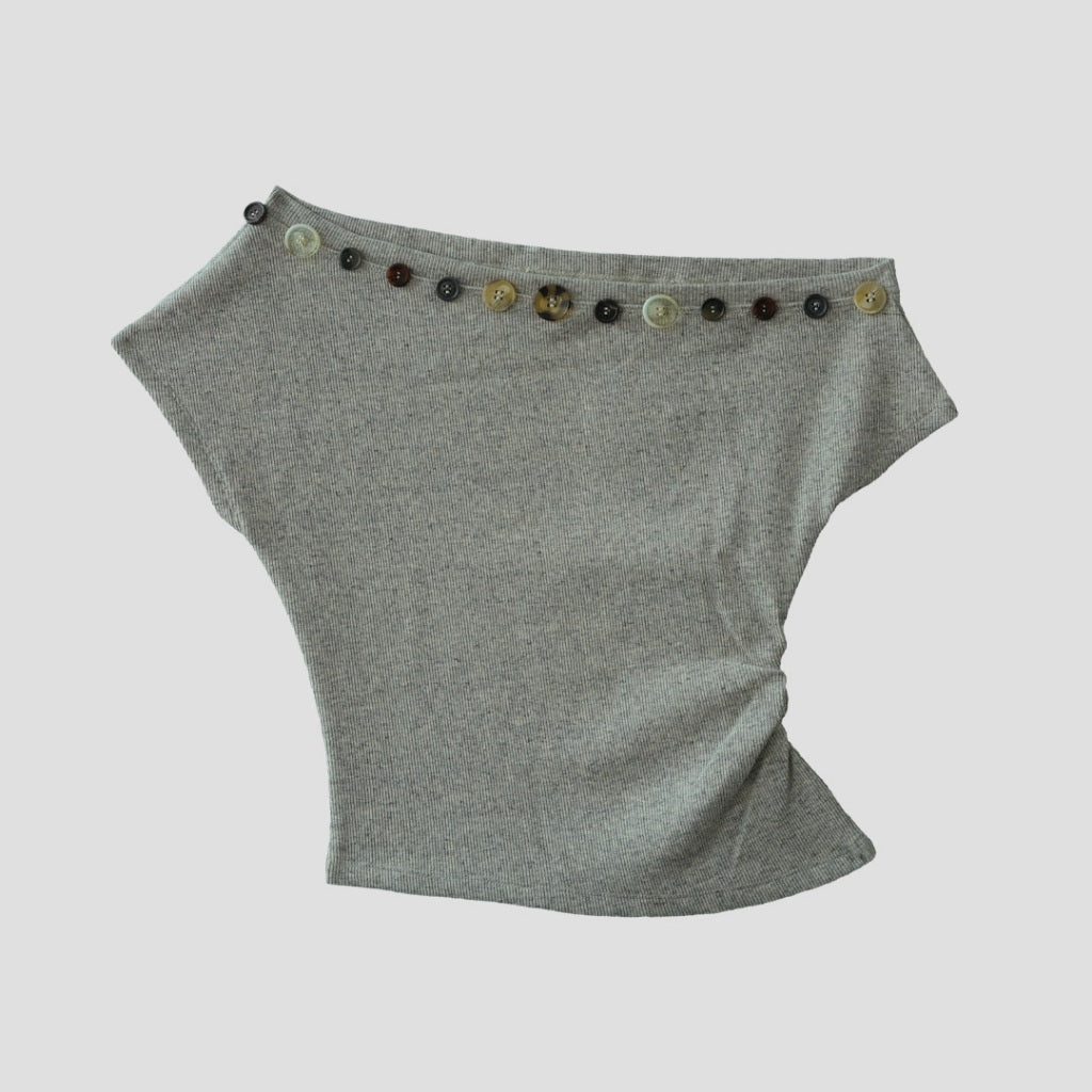 Garcon Random buttons Off shoulder Coffee / S
