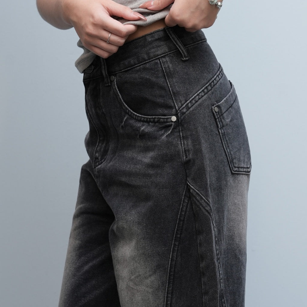 Garcon fade black baggy cutting denim