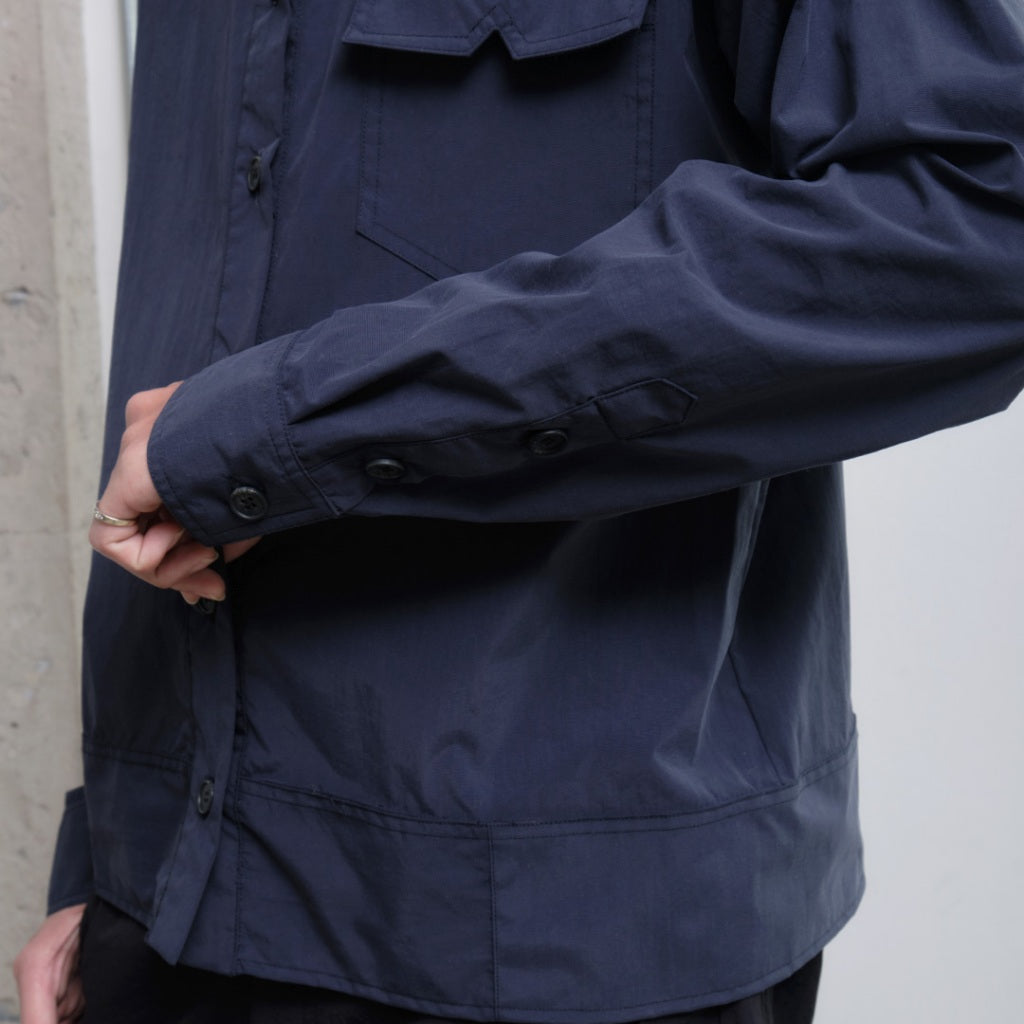 Blue patchwork shirt