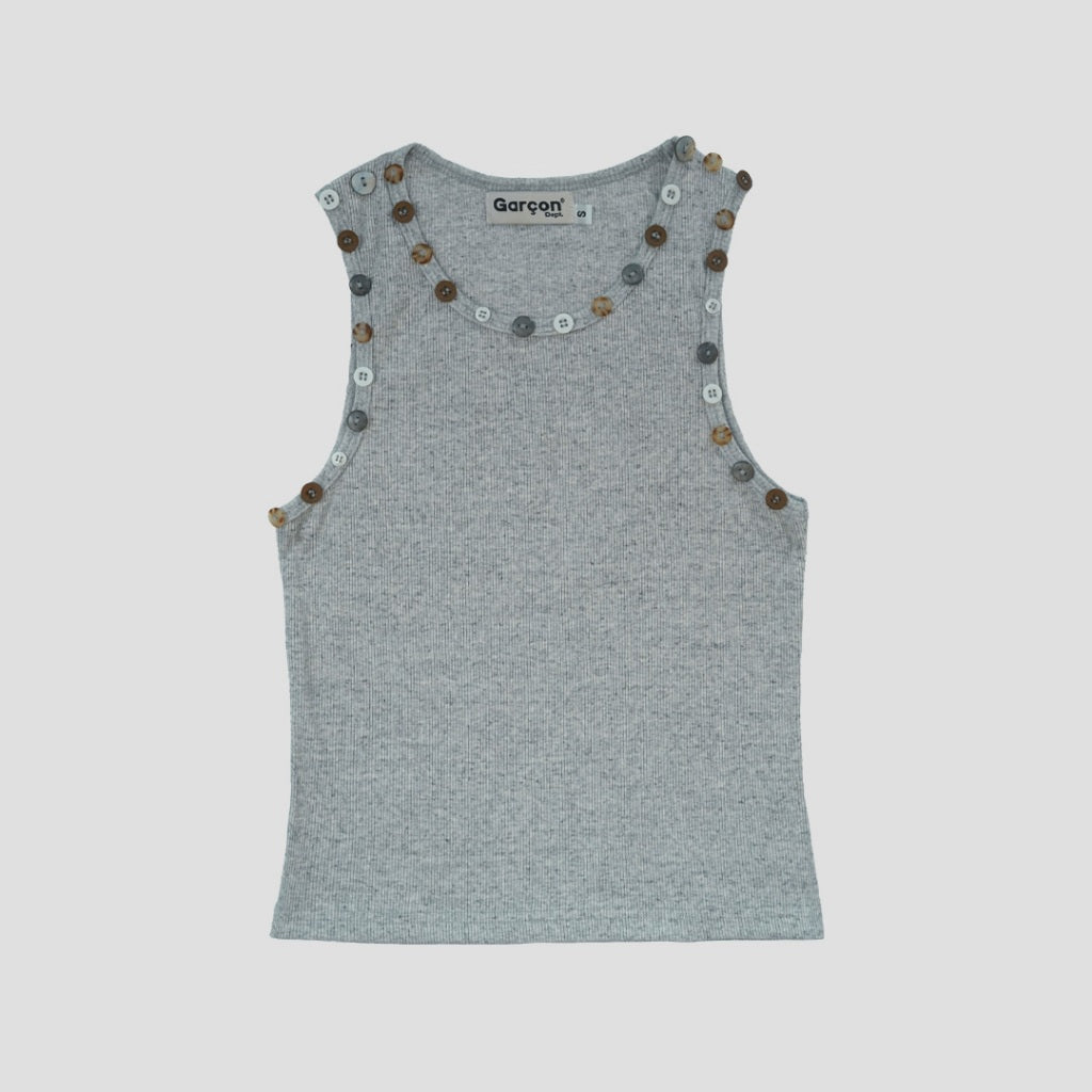 Garcon Random buttons tank top cookie / S