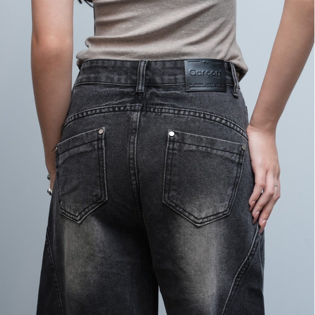 Garcon fade black baggy cutting denim