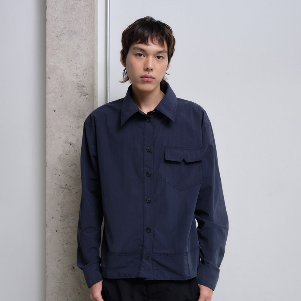 Blue patchwork shirt