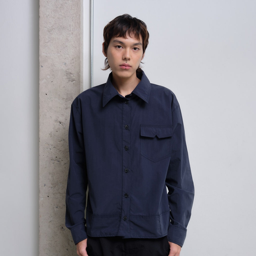 Blue patchwork shirt