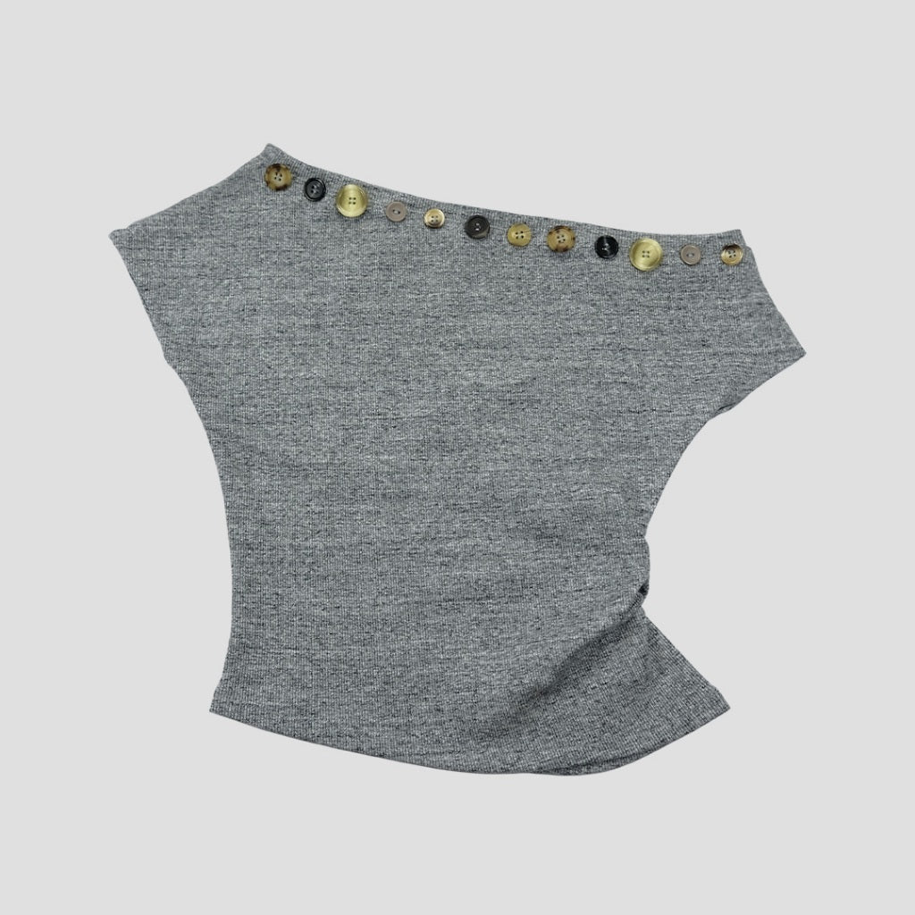 Garcon Random buttons Off shoulder Oreo / L