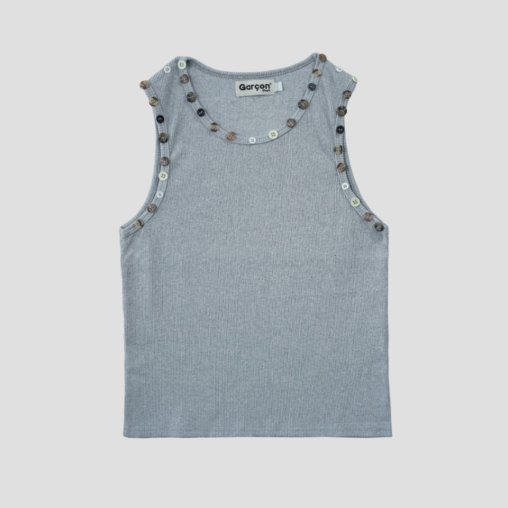 Garcon Random buttons tank top Ash / S