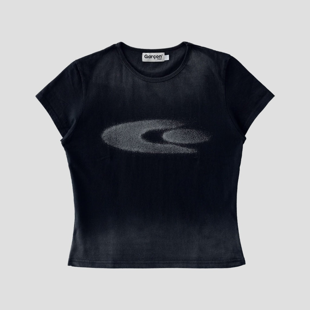 Fade black baby tee slim Fade Black / S