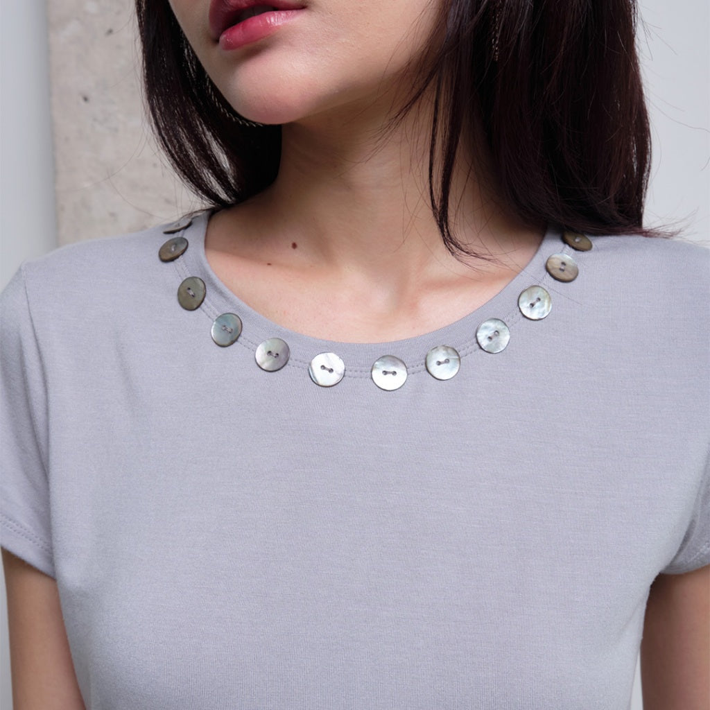 Garcon Shell buttons baby tee