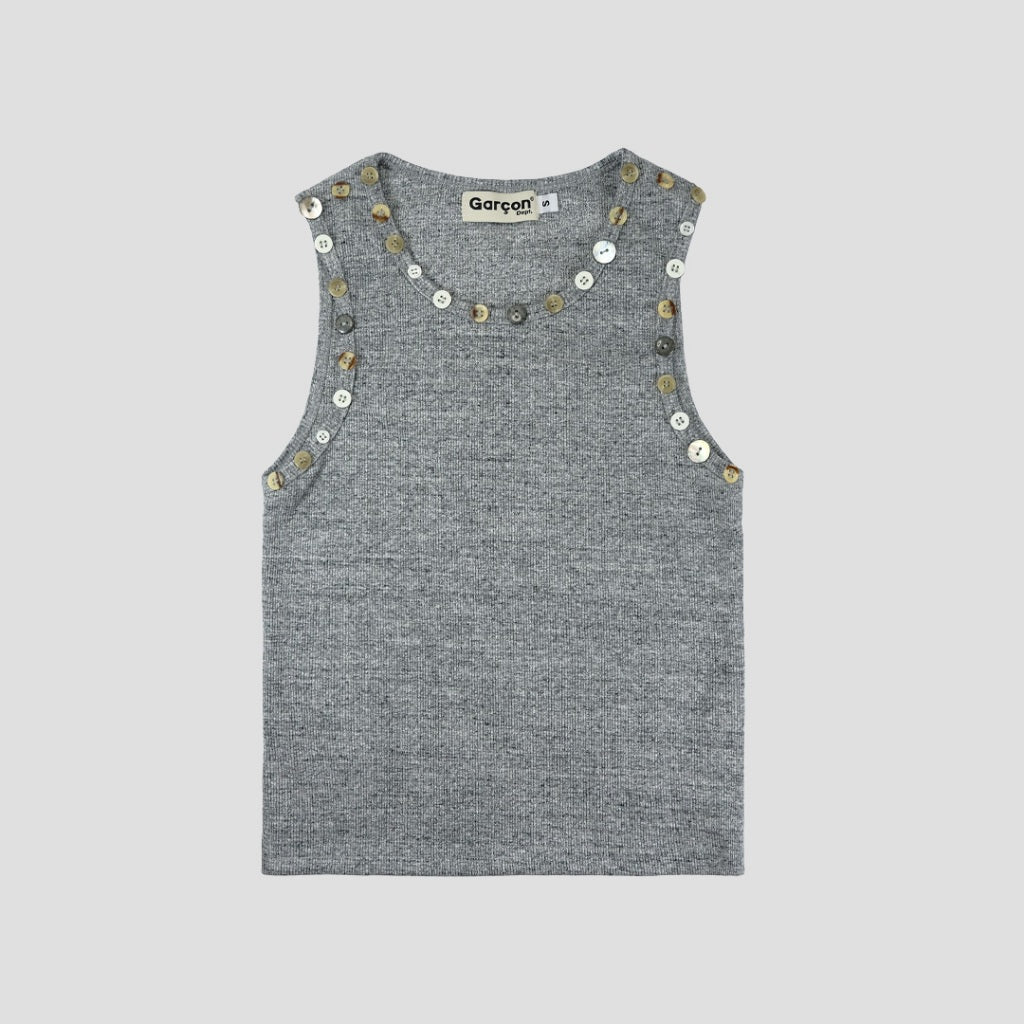 Garcon Random buttons tank top Oreo / M