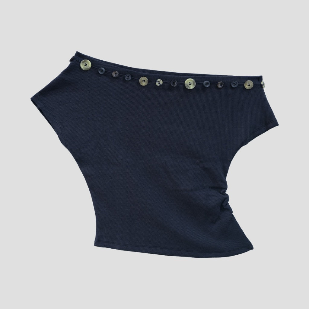 Garcon Random buttons Off shoulder Navy / S