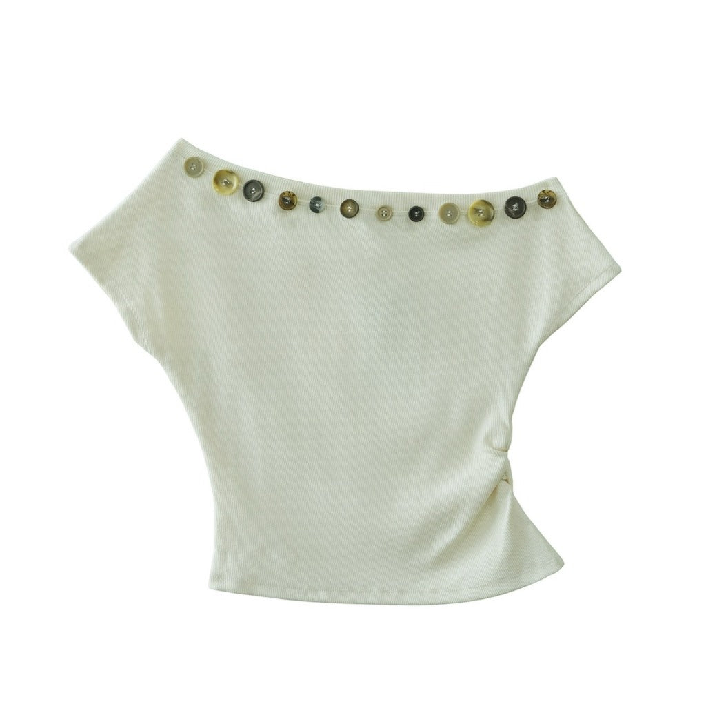 Garcon Random buttons Off shoulder Vanilla / S