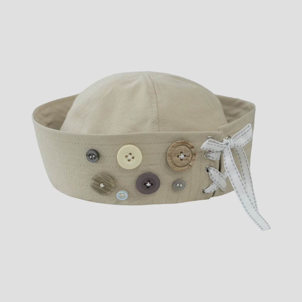 Buttons sailor hat Cream