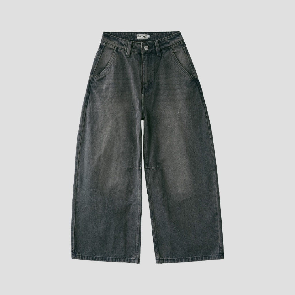 Stone-Washed Dark blue jeans