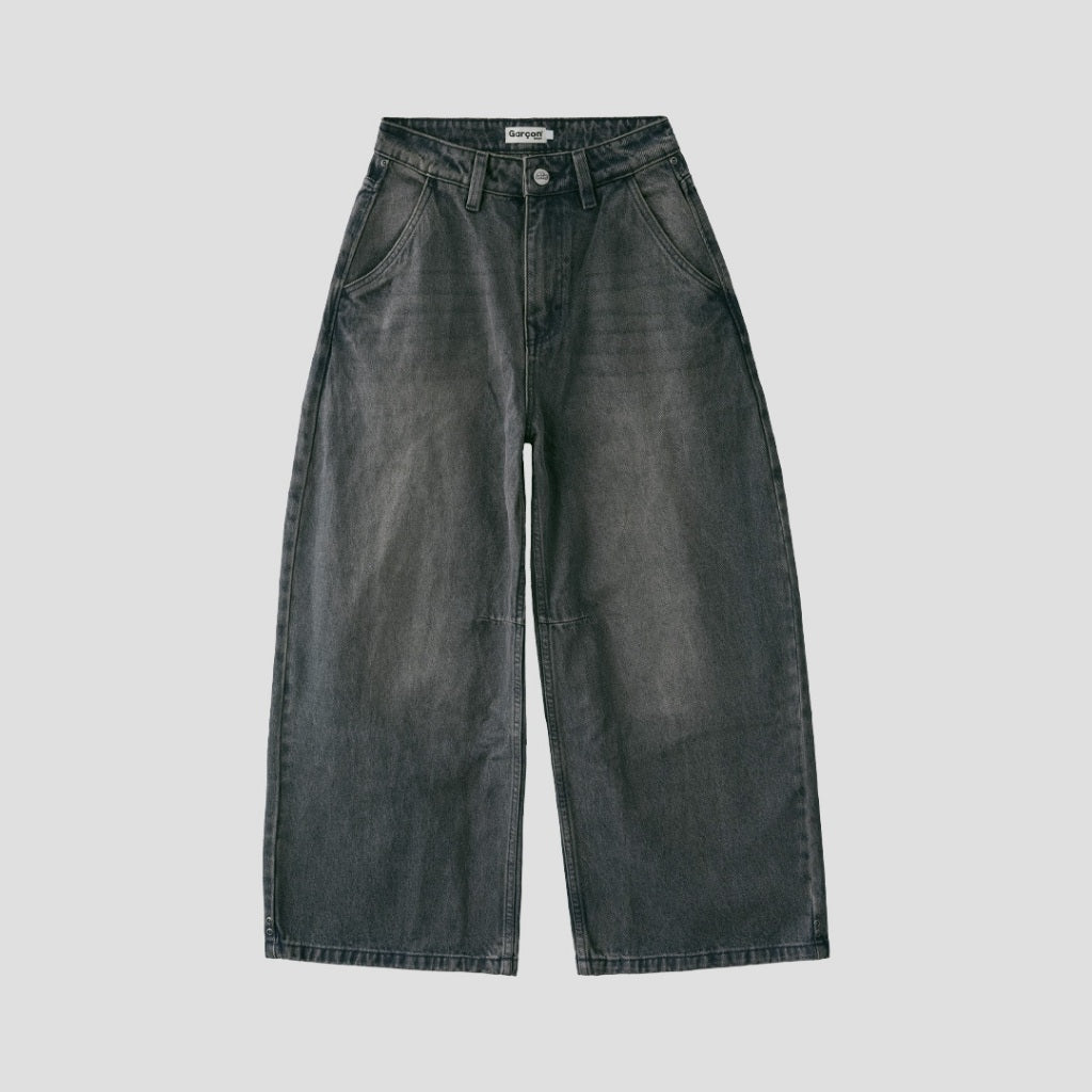 Stone-Washed Dark blue jeans S