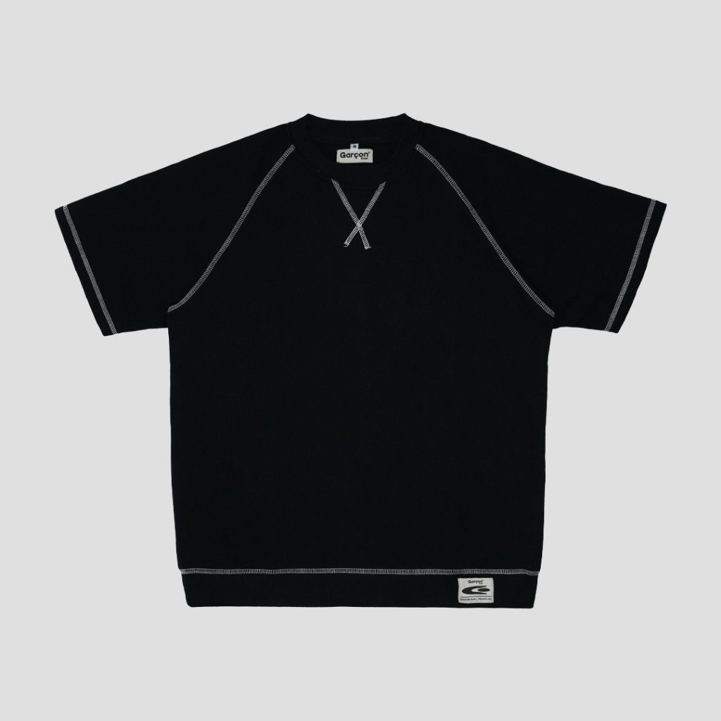 Garcon Topstitch tee Black / M