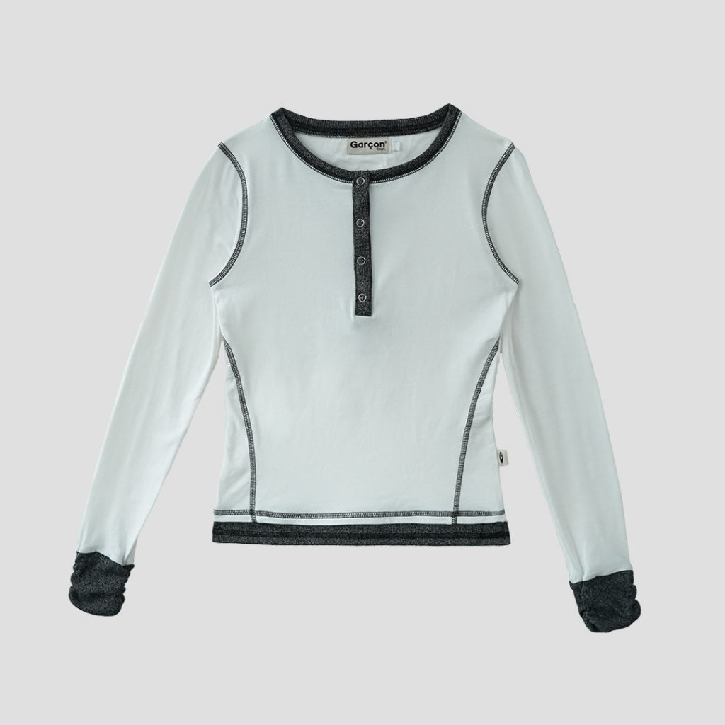 Slim layers black Long sleeve shirt White / L